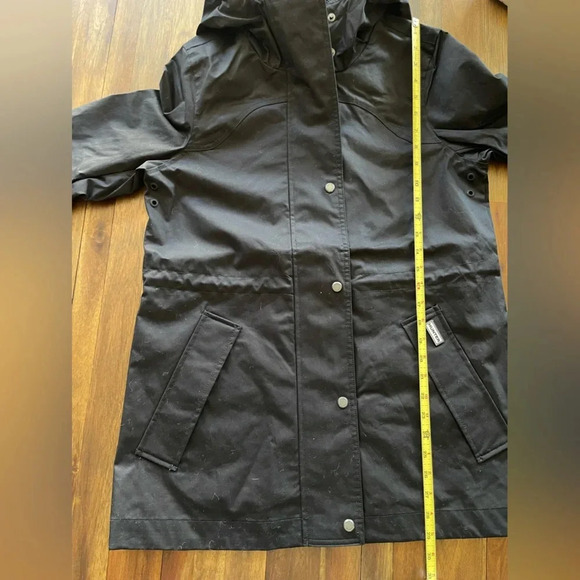 HUNTER ladie’s water resistant cotton smock jacket hooded black - Picture 6 of 9